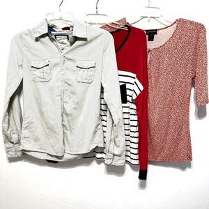 Blouse Shirt Bundle of 3 Long Sleeve Grayson Forever 21 Pink Womens sz Medium